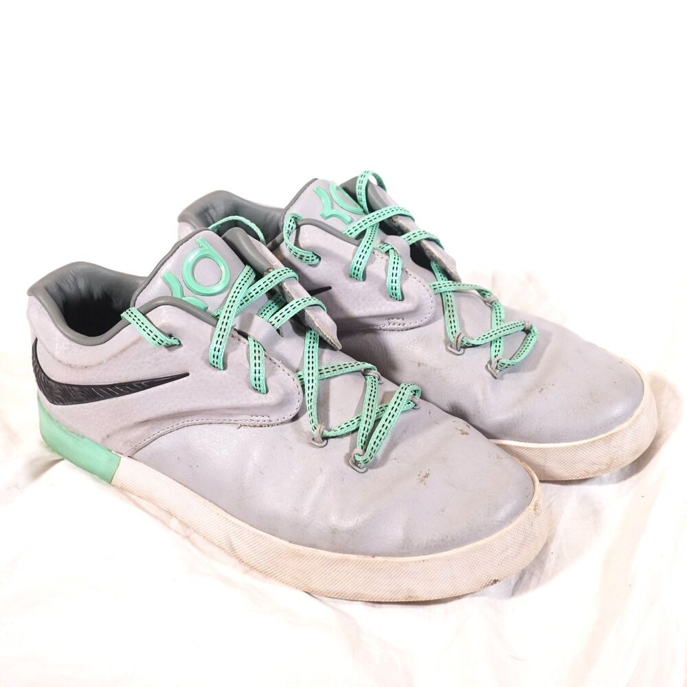 Nike KD Vulc 2 GS Sneaker Shoes Lace Up Grey Green 725160-004 Size 6.5Y